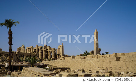 Great Obelisk monuments at Karnak temple Luxor Egypt landmark build for pharoah Great Obelisk monuments at Karnak temple Luxor Egypt landmark build for pharoah 75436065