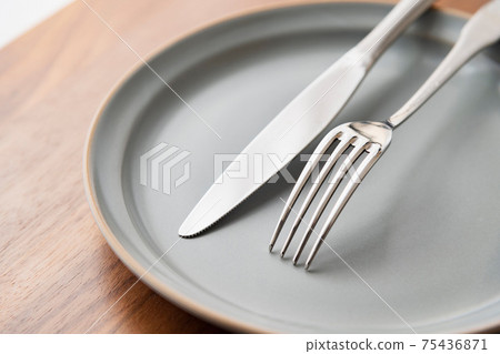 Knife, fork and plate Knife, fork and plate 75436871