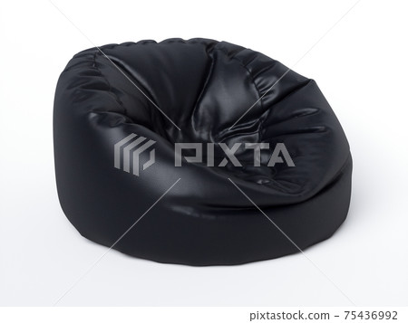 Black soft leather beanbag Black soft leather beanbag 75436992