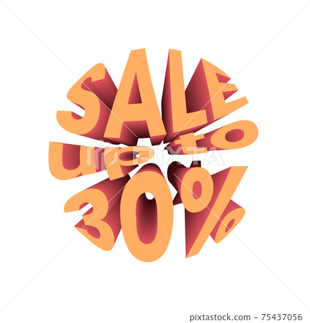 Sale up to 30 discount banner. Sale promotion text. Sale up to 30 discount banner. Sale promotion text. 75437056