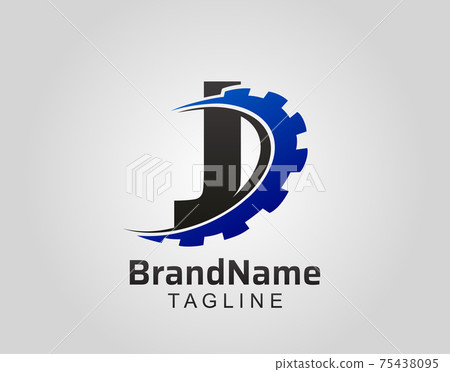 Abstract I Letter, I Gear Swoosh Logo. Abstract I Letter, I Gear Swoosh Logo. 75438095