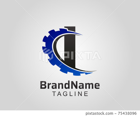 Abstract I Letter, I Gear Swoosh Logo. 75438096