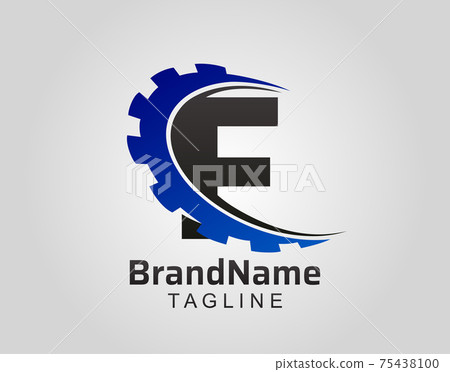 Abstract F Letter, F Gear Swoosh Logo. Abstract F Letter, F Gear Swoosh Logo. 75438100