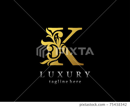 Letter K luxury logo icon, luxury gold flourishes ornament monogram design vector. 75438342
