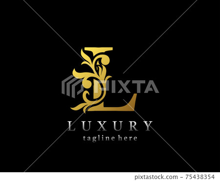 Letter L luxury logo icon, luxury gold flourishes ornament monogram design vector. 75438354