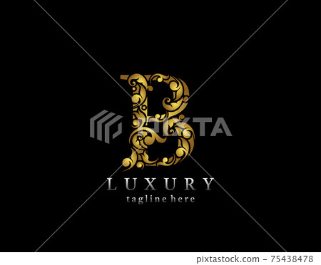 Elegant B Letter Gold Logo Icon, Luxury... - Stock Illustration ...