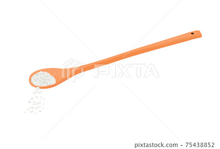A spoonful of salt vector stock illustration. Cooking recipe. Add 1 teaspoon of sugar. Close-up. Isolated on a white background. A spoonful of salt vector stock illustration. Cooking recipe. Add 1 teaspoon of sugar. Close-up. Isolated on a white background. 75438852