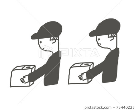 Facial expression illustration of delivery person Facial expression illustration of delivery person 75440225