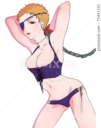 Bondage fashion woman in chains 75441143