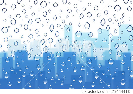 Scenery through glass Rectangular building 75444418