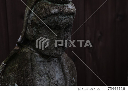 Stone Buddha statue at Yakuoji Temple, Shima, Nagano Prefecture 75445116