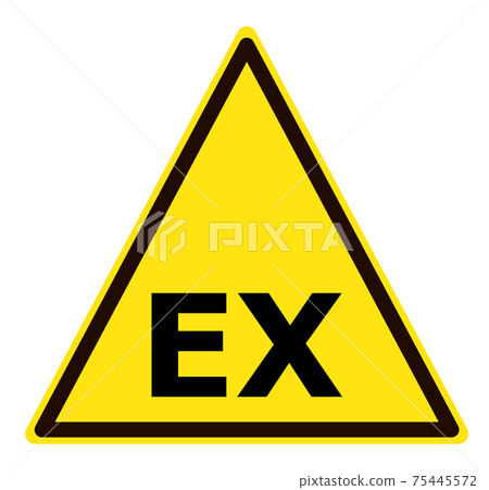 ATEX Explosive Atmosphere area zone warning. Danger of a potentially explosive atmosphere sign. Explosive Atmosphere symbol. 75445572