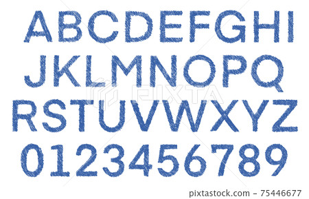 一組藍色數字和大寫字母（微弱） 75446677