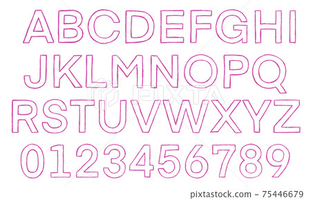 Set of pink numbers and uppercase alphabet (border) Set of pink numbers and uppercase alphabet (border) 75446679