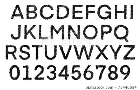 Set of black numbers and uppercase alphabet (faint) Set of black numbers and uppercase alphabet (faint) 75446684