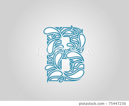 Water Splash, Initial B Letter Logo Icon, water droplets and splash doodle alphabet icon. Water Splash, Initial B Letter Logo Icon, water droplets and splash doodle alphabet icon. 75447230