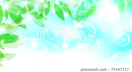 新的綠色葉子春天背景 75447717