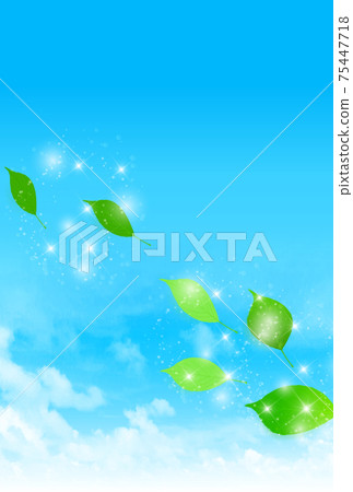 新的綠色葉子春天背景 75447718