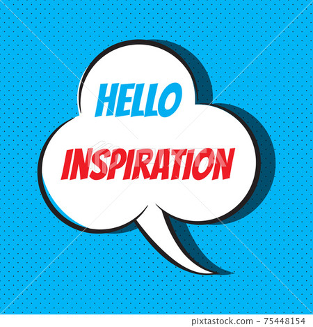 Comic speech bubble with phrase Hello inspiration 75448154