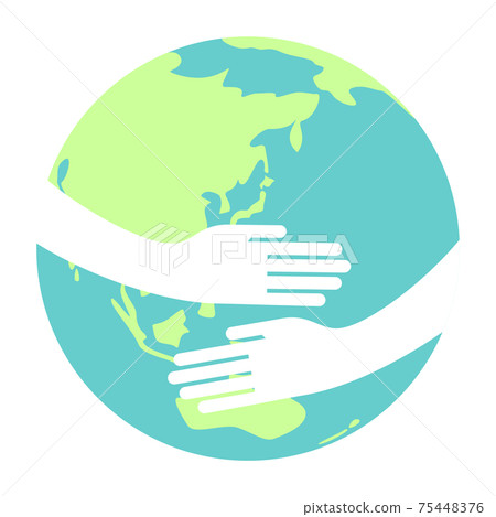 兩隻手抱著地球的插圖 75448376