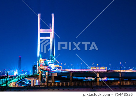 大都會高速公路，灣大橋的夜景 75448556