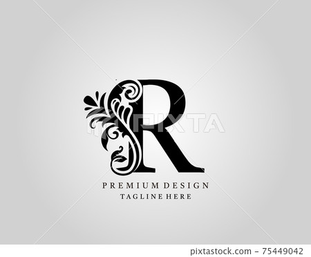 Luxury Monogram Letter R logo design, elegant floral ornate alphabet design vector. Luxury Monogram Letter R logo design, elegant floral ornate alphabet design vector. 75449042