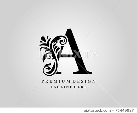 Luxury Monogram Letter A logo design, elegant floral ornate alphabet design vector. 75449057