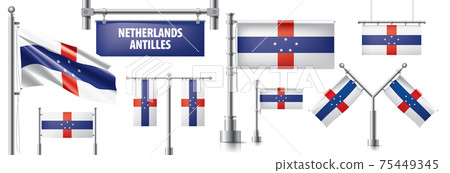 Vector set of the national flag of Netherlands Antilles 75449345