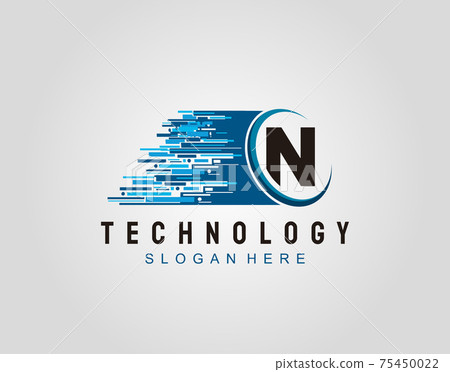 Motion Speed Line Techno Letter N Logo Vector... - Stock Illustration ...