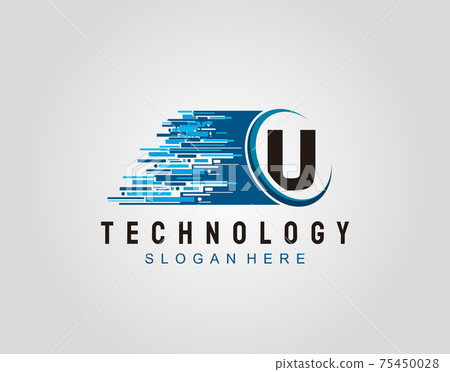 Motion Speed Line Techno Letter U Logo Vector... - Stock Illustration ...