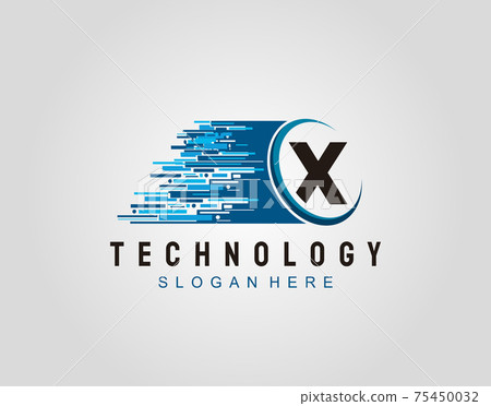 Motion Speed Line Techno Letter X Logo Vector... - Stock Illustration ...