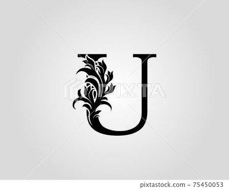 Monogram Letter U Luxury Logo Icon, Vintage Deco U Letter Vector Design. 75450053
