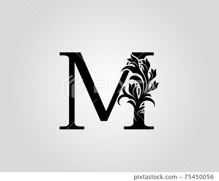 Elegant letter M logo monogram design. Luxury black and white