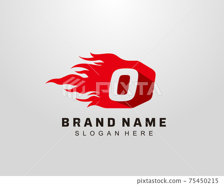 Abstract Hot Fire Flame O Letter Logo Design. 75450215