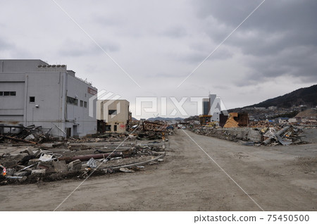 Around Ofunato station about 2 weeks after the Great East Japan Earthquake 75450500