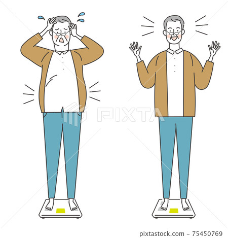 Scales and elderly men set 75450769