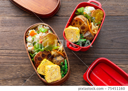 Handmade bento lotus root scissors grilled Handmade bento lotus root scissors grilled 75451160