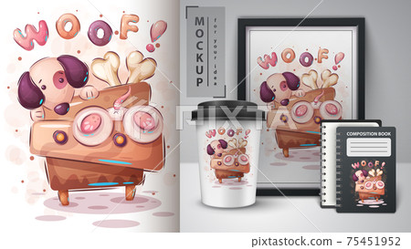 Dog on the dresser - poster and merchandising. 75451952