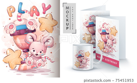Winner mouse with a cup - poster and merchandising. 75451953