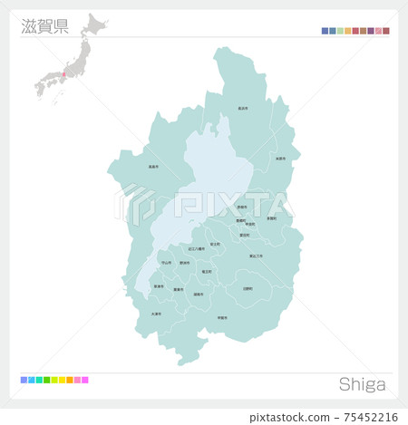 Map of Shiga Prefecture / Shiga (Municipalities / divisions) 75452216