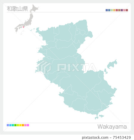 Map of Wakayama Prefecture, Wakayama (Municipalities / divisions) Map of Wakayama Prefecture, Wakayama (Municipalities / divisions) 75453429