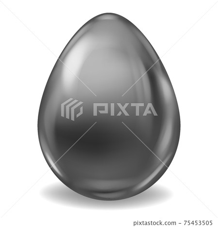 Black Realistic Easter Egg Colored Glossy. Vector illustration Black Realistic Easter Egg Colored Glossy. Vector illustration 75453505