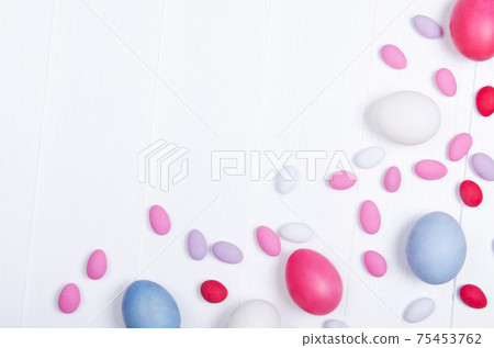 Colourful easter eggs isolated on white background Colourful easter eggs isolated on white background 75453762