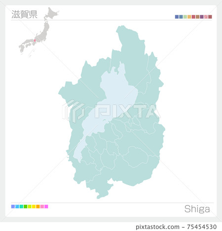Map of Shiga Prefecture / Shiga (Municipalities / divisions) 75454530