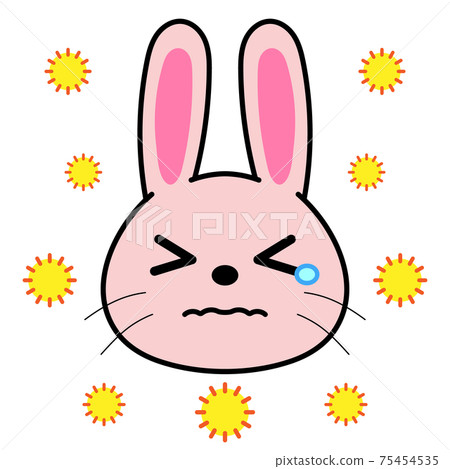 花粉症動物兔子標記 插圖素材 圖庫