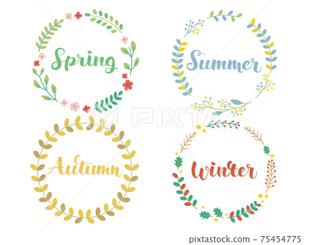 Spring / Summer / Autumn / Winter Hand... - Stock Illustration ...
