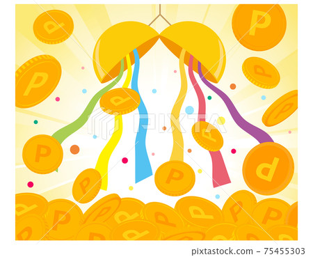 點贏得Kusudama矢量圖硬幣 點贏得Kusudama矢量圖硬幣 75455303