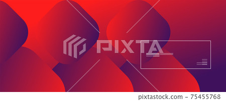 Square shapes composition geometric abstract background. 3D shadow effects and fluid gradients. Modern overlapping forms 75455768