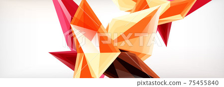 Vector 3d triangles and pyramids abstract background for business or technology presentations, internet posters or web brochure covers 75455840