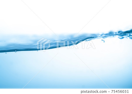 Clear water waves. Water wave isolated on white background 75456031